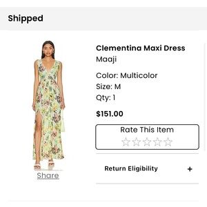 Clementina maxi dress maaji size m